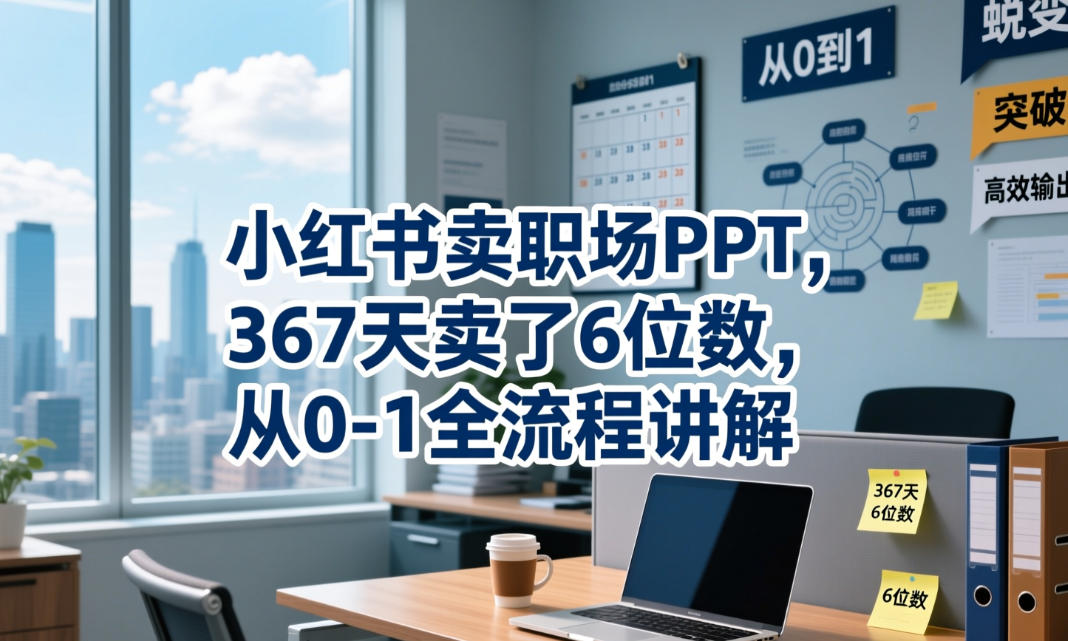 小红书卖职场PPT，367天卖了6位数，从0-1全流程讲解-搞钱利器