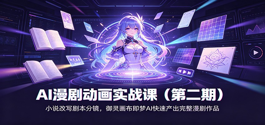 AI漫剧动画实战课(第二期)：小说改写剧本分镜，御灵画布即梦AI快速产出完整漫剧作品-搞钱利器