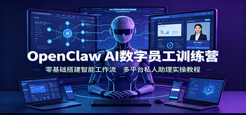 OpenClaw AI数字员工训练营：零基础搭建智能工作流，多平台私人助理实操教程-搞钱利器