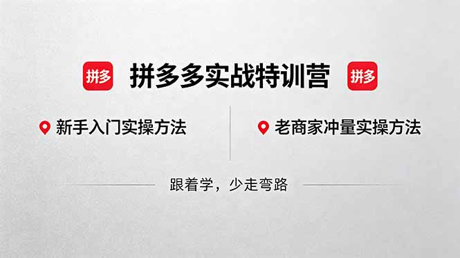 拼多多实战特训营(更新5月3-搞钱利器