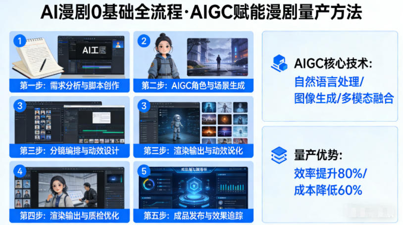 AI漫剧0基础全流程，快速掌握AIGC赋能的漫剧量产方法-搞钱利器