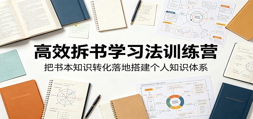 高效拆书学习法训练营，把书本知识转化落地搭建个人知识体系-搞钱利器