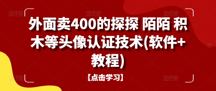 外面卖400的探探 陌陌 积木等头像认证技术(软件+教程)-搞钱利器