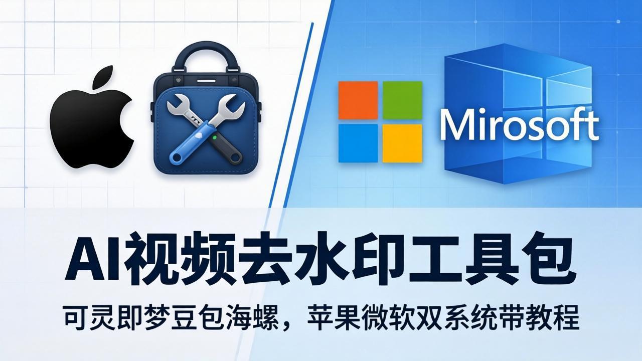 AI视频去水印工具包：可灵即梦豆包海螺，苹果微软双系统带教程-搞钱利器