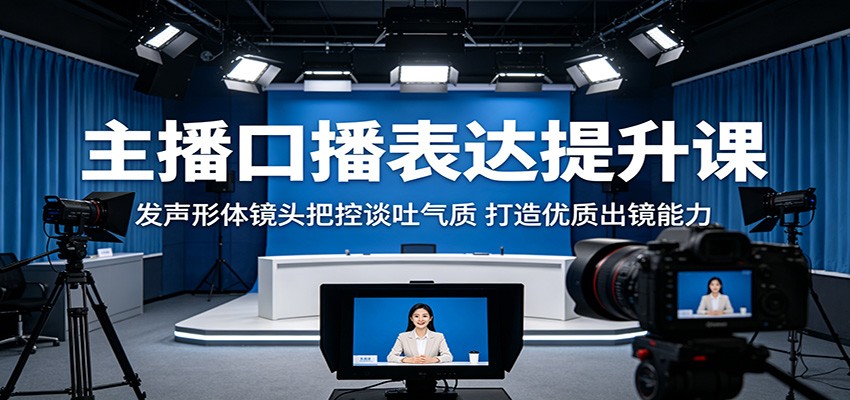 主播口播表达提升课：发声形体镜头把控谈吐气质，打造优质出镜能力-搞钱利器