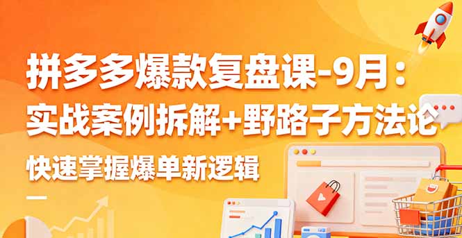 拼多多爆款复盘课-9月：实战案例拆解+野路子方法论，快速掌握爆单新逻辑-搞钱利器