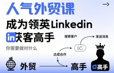 人气外贸课-成为领英Linkedin获客高手，你需要做对什么-搞钱利器