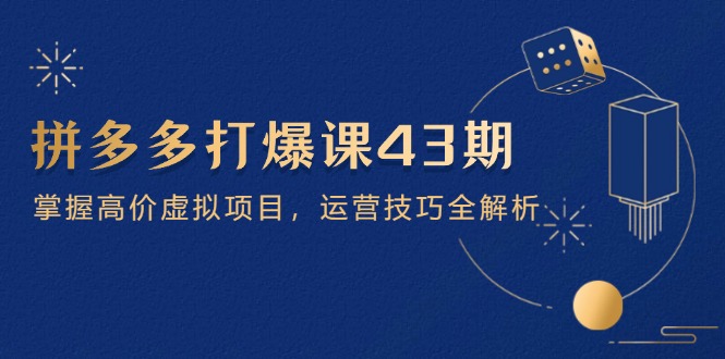 拼多多打爆课第 43 期，掌握高价虚拟项目，运营技巧全解析(15节-搞钱利器