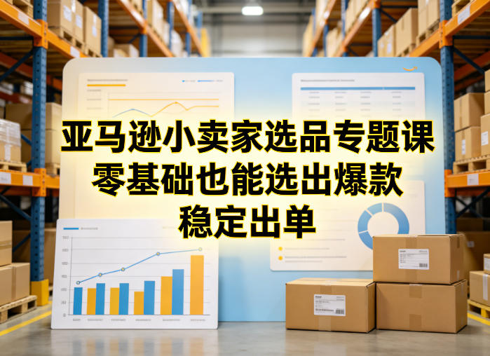 亚马逊小卖家选品专题课，零基础也能选出爆款，稳定出单-搞钱利器