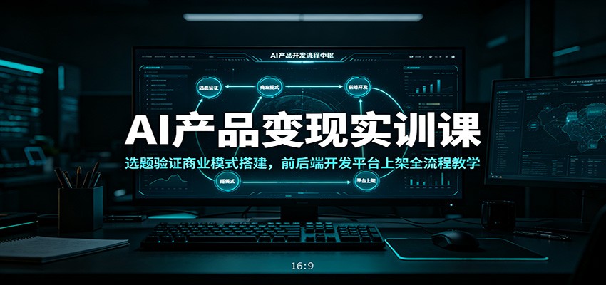 AI产品变现实训课：选题验证商业模式搭建，前后端开发平台上架全流程教学-搞钱利器