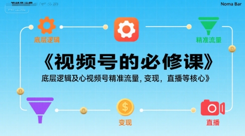 视频号的必修课，视频号的底层逻辑及核心视频号精准流量，变现，直播等核心-搞钱利器