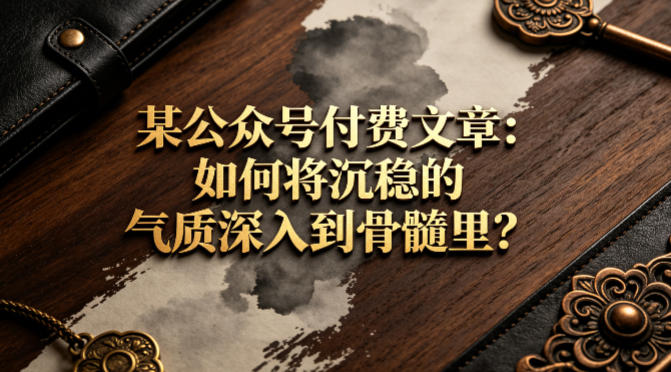 某公众号付费文章：如何将沉稳的气质深入到骨髓里？-搞钱利器