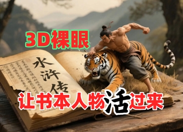 书本人物裸眼3D视频，新的玩法，流量超猛，保姆级教程-搞钱利器