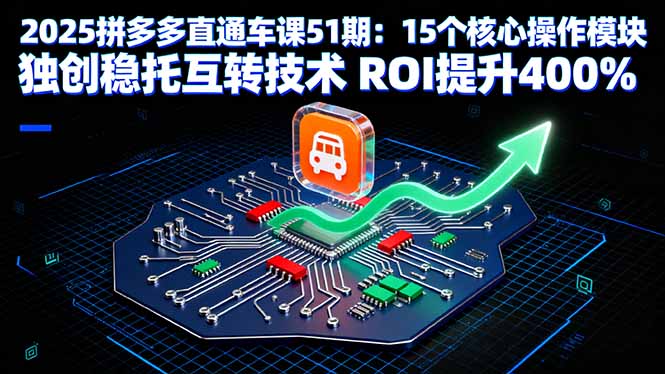 2025拼多多直通车课51期：15个核心操作模块 独创稳托互转技术 ROI提升400%-搞钱利器