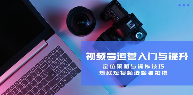 视频号运营入门与提升：定位策略与操作技巧，爆款短视频选题与拍摄-搞钱利器