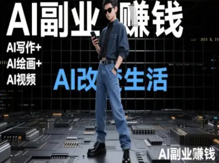 AI改变生活(Ai写作+AI绘画+Ai视频)，AI副业挣钱-搞钱利器