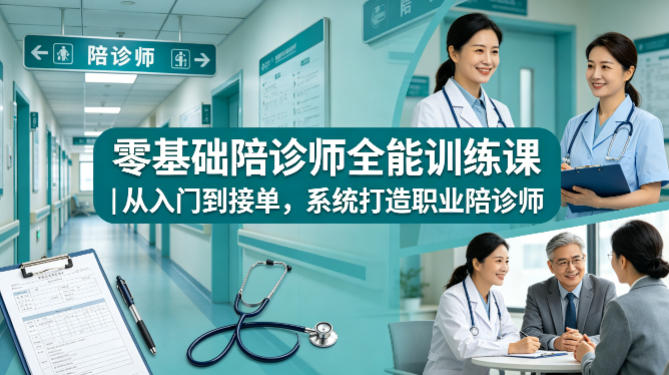 零基础陪诊师全能训练课｜从入门到接单，系统打造职业陪诊师-搞钱利器