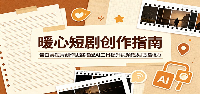 暖心短剧创作指南：告白类短片创作思路搭配AI工具提升视频镜头把控能力-搞钱利器
