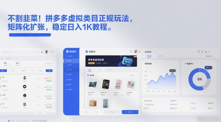 不割韭菜!拼多多虚拟类目正规玩法,矩阵化扩张,稳定日入1K教程【揭秘】-搞钱利器