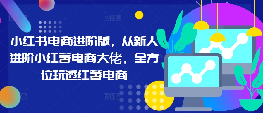 小红书电商进阶版，从新人进阶小红薯电商大佬，全方位玩透红薯电商-搞钱利器