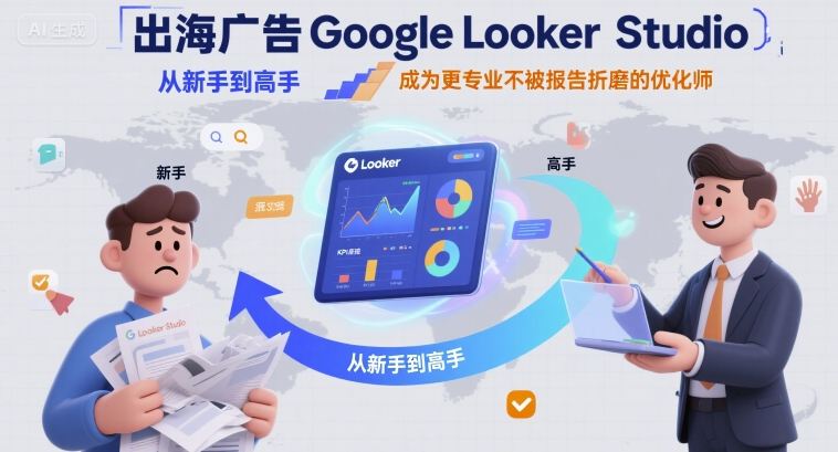 出海广告Google Looker Studio从新手到高手，成为更专业不被报告折磨的优化师-搞钱利器