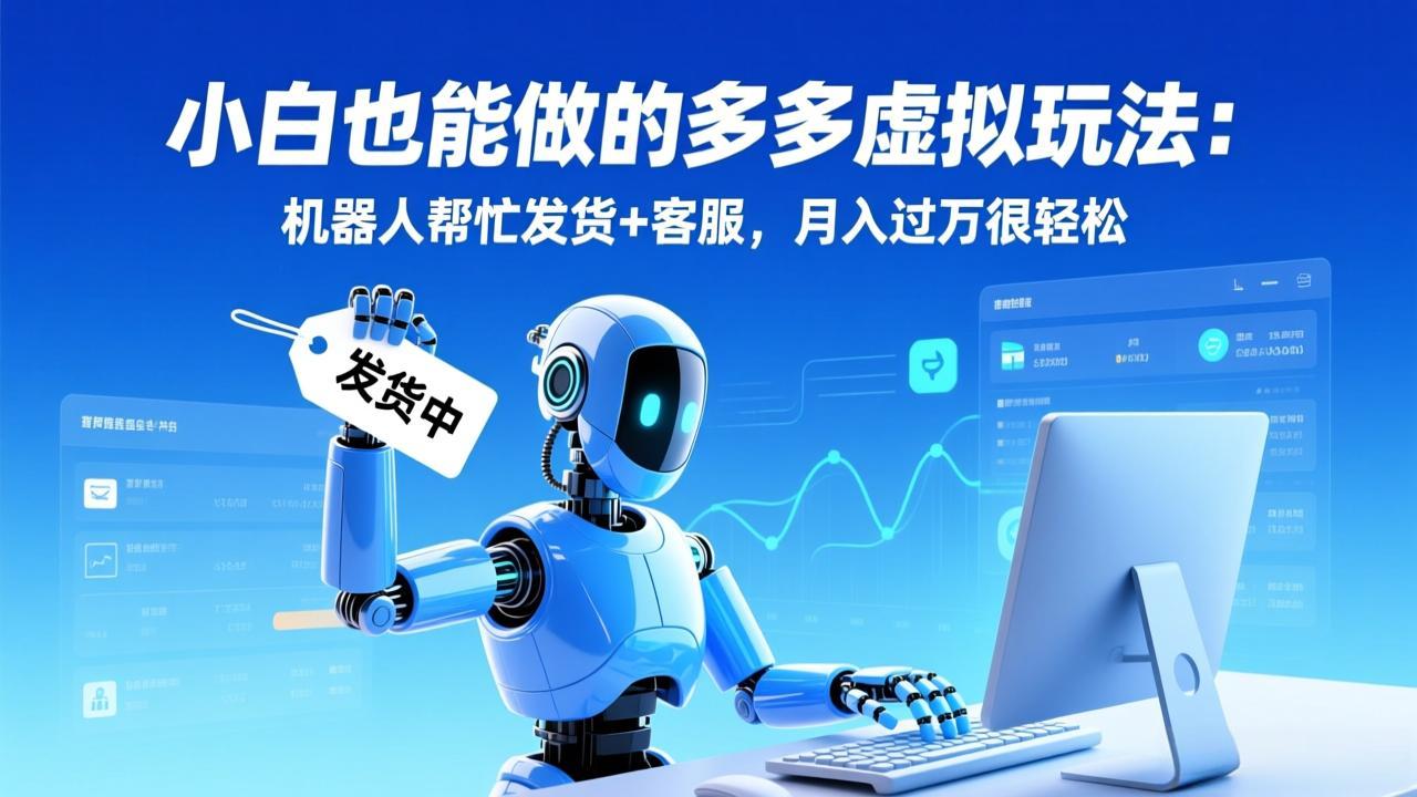 小白也能做的多多虚拟玩法:机器人帮忙发货+客服,月入过万很轻松-搞钱利器