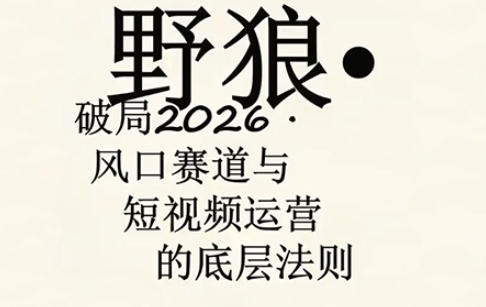 野狼团队·多平台实操运营课，覆盖AI口播、服装、好物、漫剪等热门玩法(更新4月)-搞钱利器