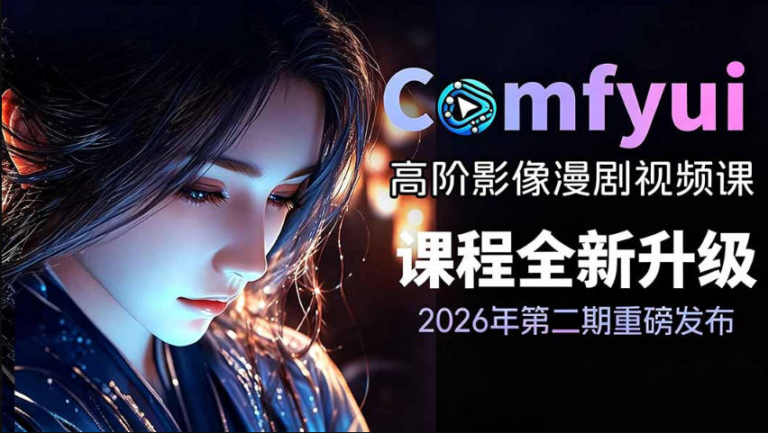 2026新版ComfyUI漫剧动画全流程实战课，0基础入门到进阶全流程动态漫，轻松实现流量变现-搞钱利器