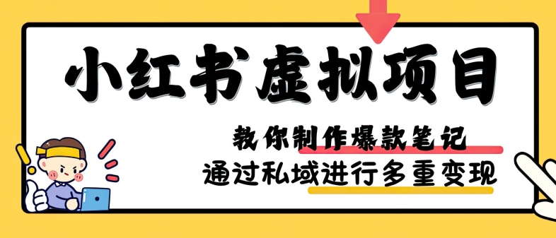 小红书虚拟项目实战，爆款笔记制作，矩阵放大玩法分享-搞钱利器