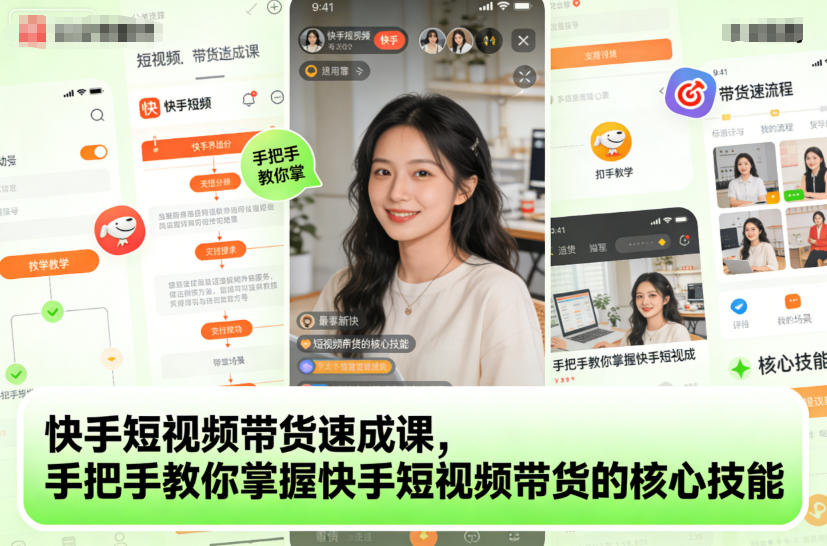 快手短视频带货速成课，手把手教你掌握快手短视频带货的核心技能-搞钱利器