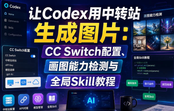 让Codex用中转站生成图片：CC Switch配置、画图能力检测与全局Skill教程-搞钱利器