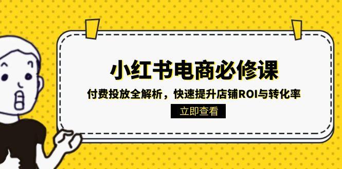 小红书电商必修课：付费投放全解析，快速提升店铺ROI与转化率-搞钱利器