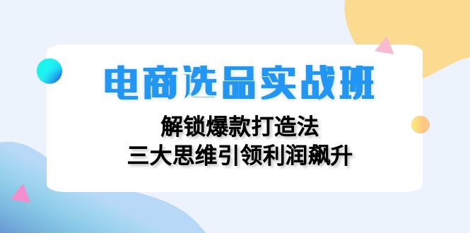电商选品实战班：解锁爆款打造法，三大思维引领利润飙升-搞钱利器