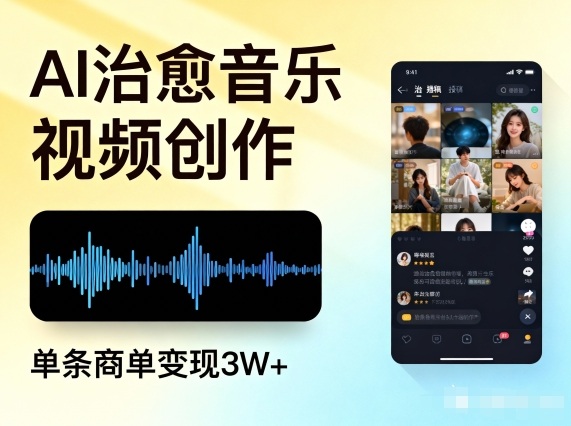 AI做治愈音乐视频,多平台投稿,单条商单变现3W+-搞钱利器