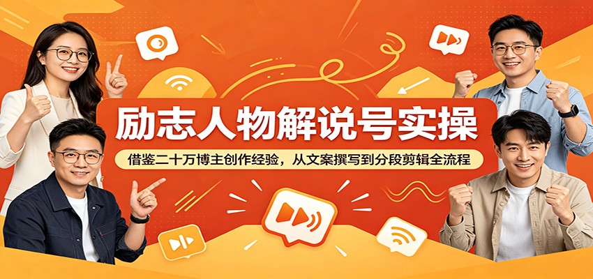 励志人物解说号实操:借鉴二十万博主创作经验,从文案撰写到分段剪辑全流程-搞钱利器