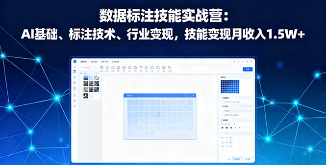 数据标注技能实战营：AI基础、标注技术、行业变现，技能变现月收入1.5W+-搞钱利器