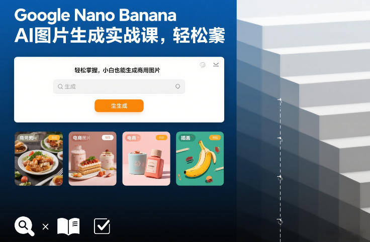 Google Nano Banana AI图片生成实战课，轻松掌握，小白也能生成商用图片-搞钱利器