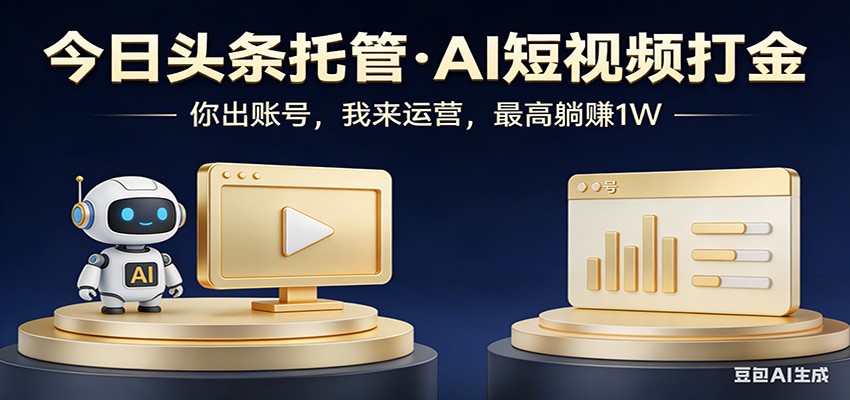 头条号AI托管，我提供作品，你提供账号，每天5分钟发布，小白躺赚3000+-搞钱利器