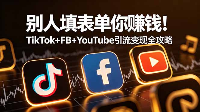 别人填表单你赚钱！TikTok+FB+YouTube 引流变现全攻略【原创双语字幕】-搞钱利器
