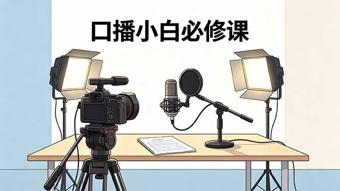 口播小白必修课：录像收音灯光设备+脚本撰写，搭专业级录制场景-搞钱利器