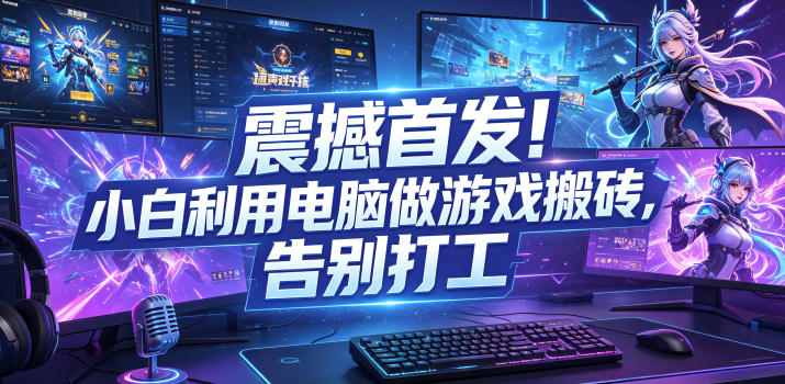 震撼首发！小白利用电脑做游戏搬砖，告别打工【揭秘】-搞钱利器