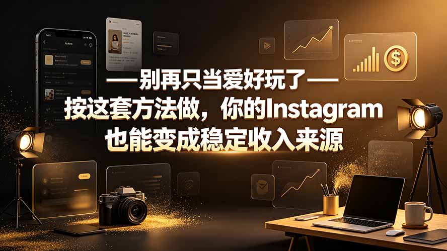 别再只当爱好玩了——按这套方法做，你的Instagram也能变成稳定收入来源-搞钱利器
