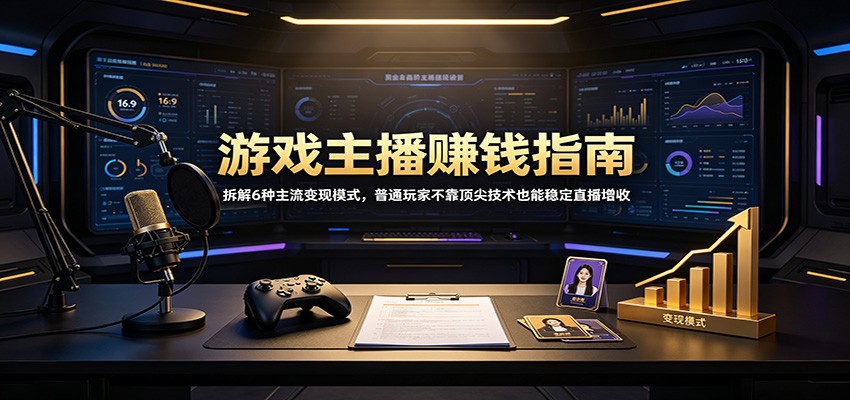 游戏主播赚钱指南：拆解6种主流变现模式，普通玩家不靠顶尖技术也能稳定直播增收-搞钱利器