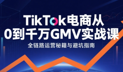 TikTok电商从0到千万GMV实战课，从0到1拆解实战秘籍(更新)-搞钱利器