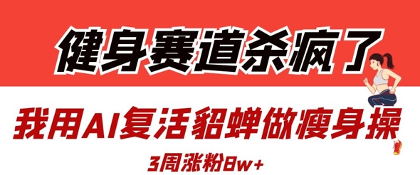 健身赛道杀疯了？我用AI复活貂蝉做瘦身操，3周涨粉8W-搞钱利器