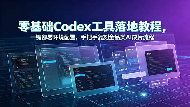 零基础Codex工具落地教程，一键部署环境配置，手把手复刻全品类AI成片流程-搞钱利器