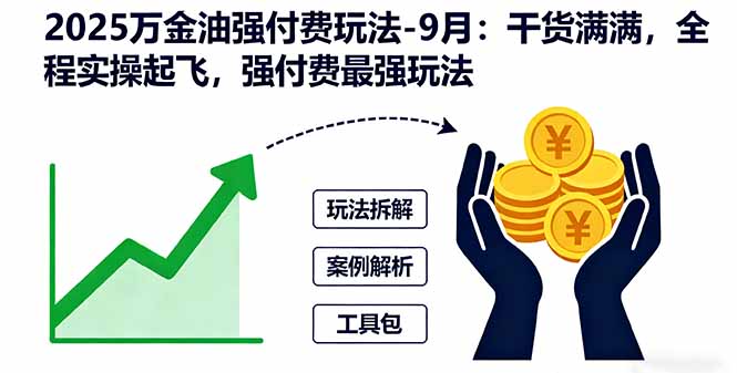 2025万金油强付费玩法-9月：干货满满，全程实操起飞，强付费最强玩法-搞钱利器