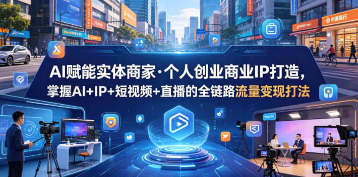 AI赋能实体商家·个人创业商业IP打造，掌握AI+IP+短视频+直播的全链路流量变现打法-搞钱利器
