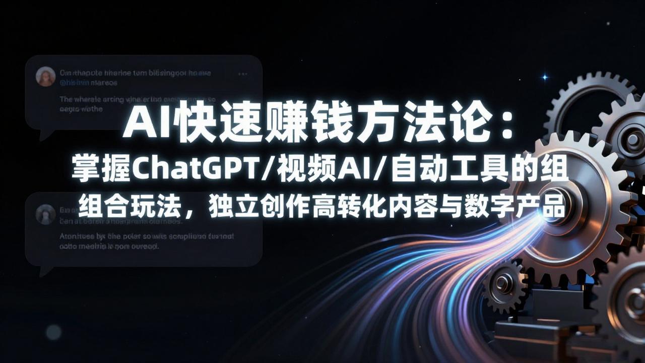 AI快速赚钱方法论：掌握ChatGPT/视频AI/自动化工具的组合玩法，独立创作高转化内容与数字产品-搞钱利器
