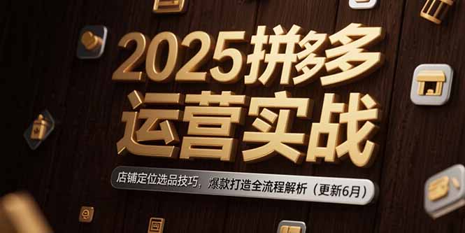 2025拼多多运营实战：店铺定位选品技巧，爆款打造全流程解析(更新6月-搞钱利器